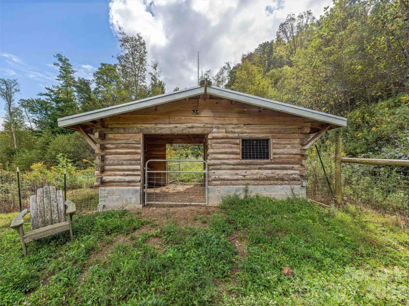 945 Roaring Fork Road, Hot Springs, NC 28743.  MLS# CAR4307267, YatesRealty ID 17678. Goat house