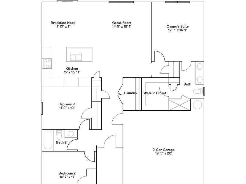 1554 River Cane Street, Edgemoor, SC 29712.  MLS# CAR4267897, YatesRealty ID 17683. Floorplan