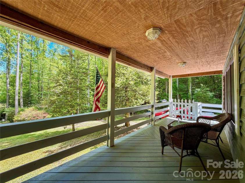 175 Cougar Lane, Whittier, NC 28789.  MLS# CAR4375470, YatesRealty ID 17686. Covered Front Porch