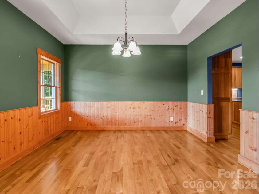 82 Red Mulberry Drive, Zirconia, NC 28790.  MLS# CAR4363684, YatesRealty ID 17694. Dining room