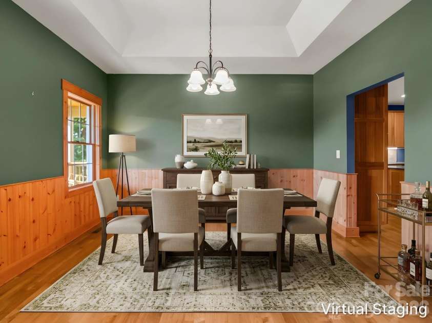 82 Red Mulberry Drive, Zirconia, NC 28790.  MLS# CAR4363684, YatesRealty ID 17694. Dining room - virtually staged