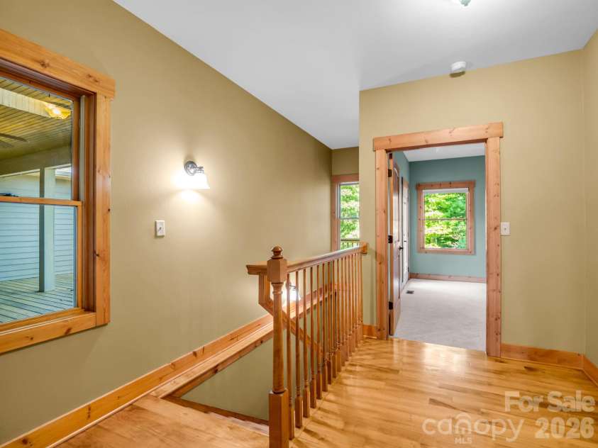 82 Red Mulberry Drive, Zirconia, NC 28790.  MLS# CAR4363684, YatesRealty ID 17694. Hallway/landing