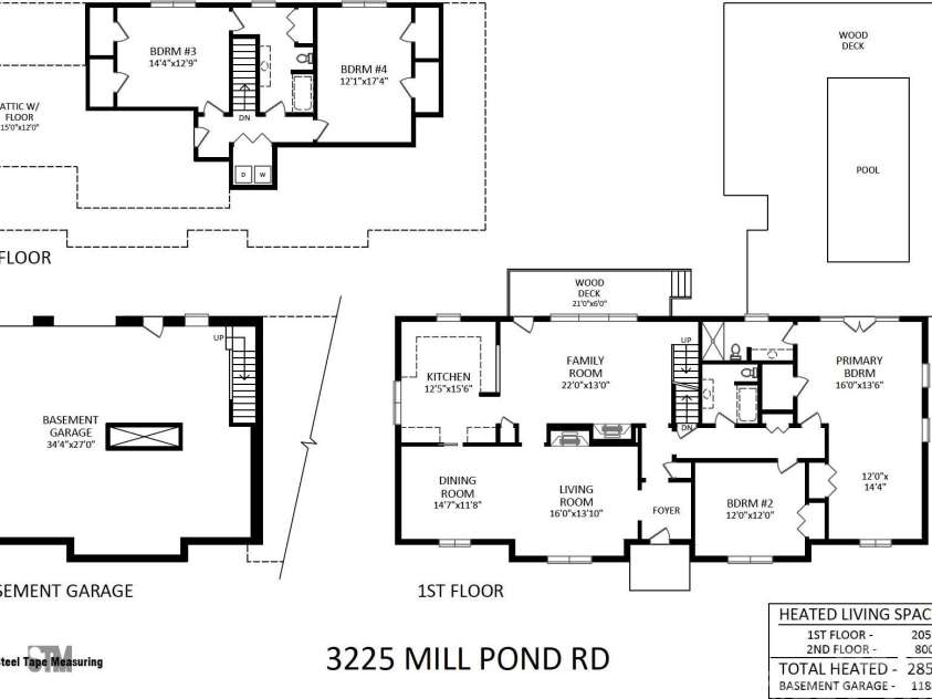 3225 Mill Pond Road, Charlotte, NC 28226.  MLS# CAR4263953, YatesRealty ID 17700. Floor plan