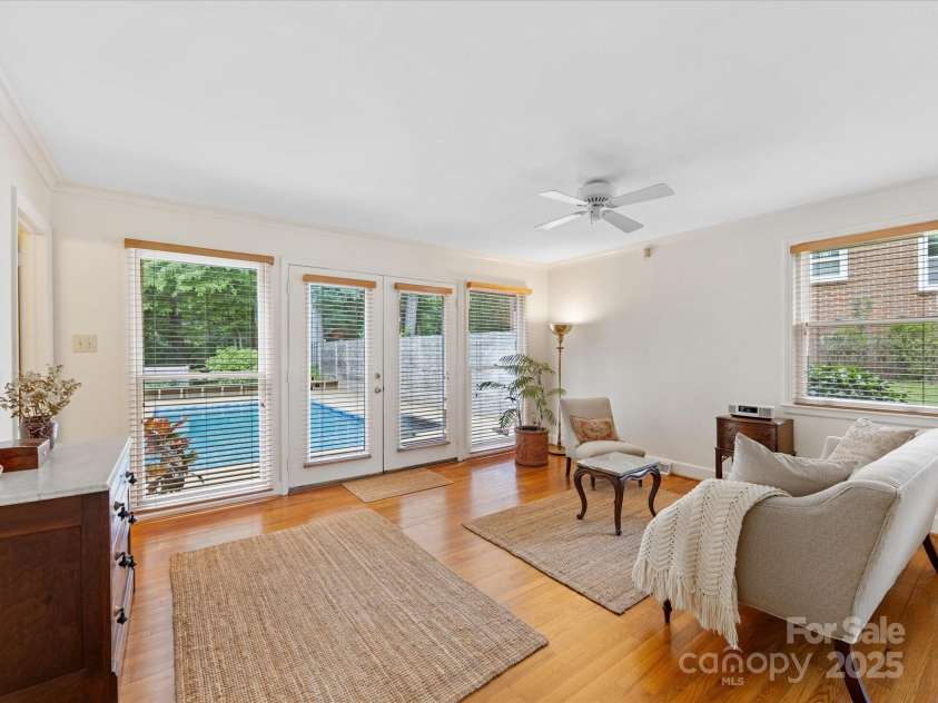 3225 Mill Pond Road, Charlotte, NC 28226.  MLS# CAR4263953, YatesRealty ID 17700. Large primary bedroom suite with private access to pool