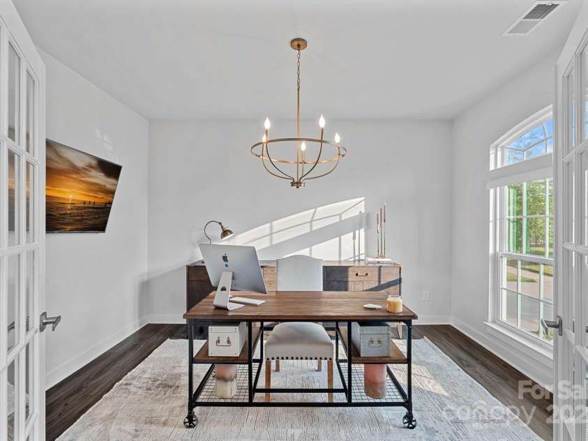 12615 Es Draper Drive, Huntersville, NC 28078.  MLS# CAR4266729, YatesRealty ID 17712. Office with French Doors