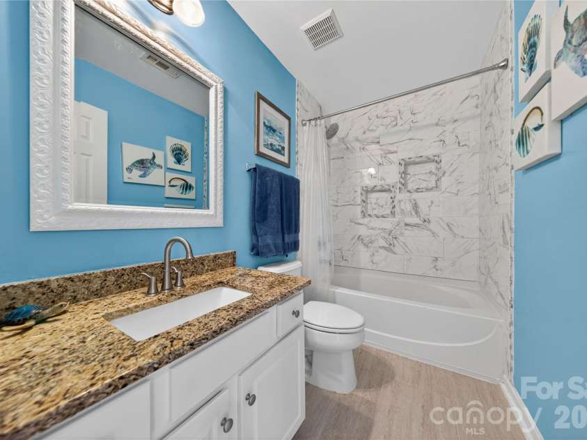 13414 Meadowmere Road, Huntersville, NC 28078.  MLS# CAR4372429, YatesRealty ID 17719. Hall Bathroom