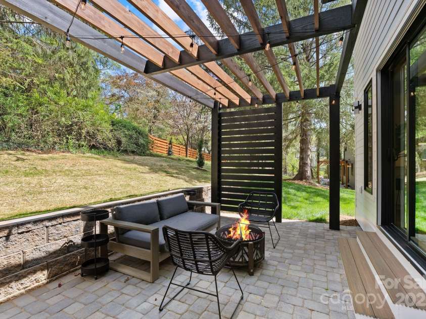 520 Tenth Street, Black Mountain, NC 28711.  MLS# CAR4247176, YatesRealty ID 17733. Custom Pergola * Stone Pavers