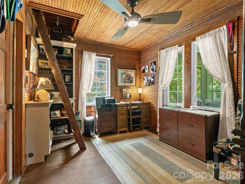 85 Chestnut Hill Road, Gerton, NC 28735.  MLS# CAR4373368, YatesRealty ID 17736. Bedroom 1 with attic storage