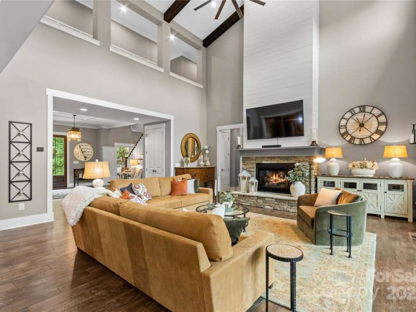 127 Tradition Lane, Mooresville, NC 28115.  MLS# CAR4165702, YatesRealty ID 17737. Ship lap & Stone Fireplace; Hardwoods