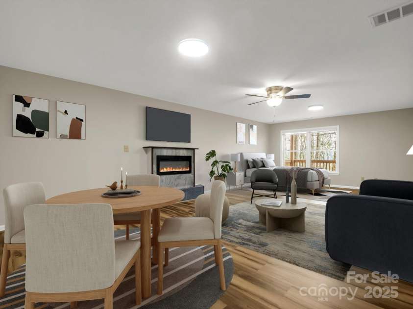 1116 High Vista Drive, Mills River, NC 28759.  MLS# CAR4227946, YatesRealty ID 17746. Den W/ Fireplace Virtually Staged