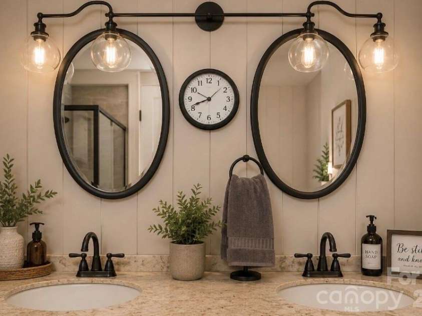104 Buena Vista Drive, Morganton, NC 28655.  MLS# CAR4365329, YatesRealty ID 17751. Dual sinks in bathroom (digitally altered for visualization only)