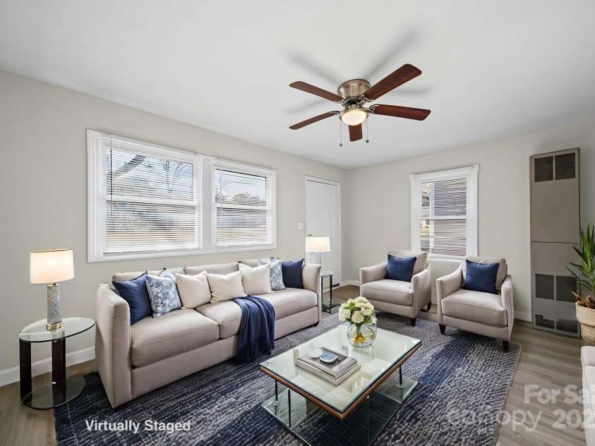 1106 Summer Drive, Gastonia, NC 28052.  MLS# CAR4324502, YatesRealty ID 17760. Virtually Staged - Living Room 