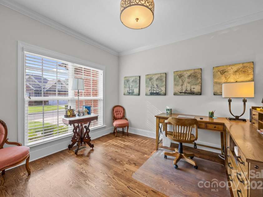 4004 Saint Andrews Court, Cramerton, NC 28032.  MLS# CAR4265985, YatesRealty ID 17805. Study just off the foyer