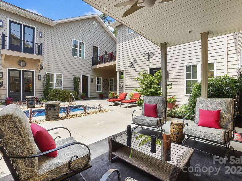 2354 Valelake Road, York, SC 29745.  MLS# CAR4266023, YatesRealty ID 17806. Welcome to your resort-style courtyard, which offers privacy, seclusion, multiple gathering areas, and an outdoor shower all poolside.