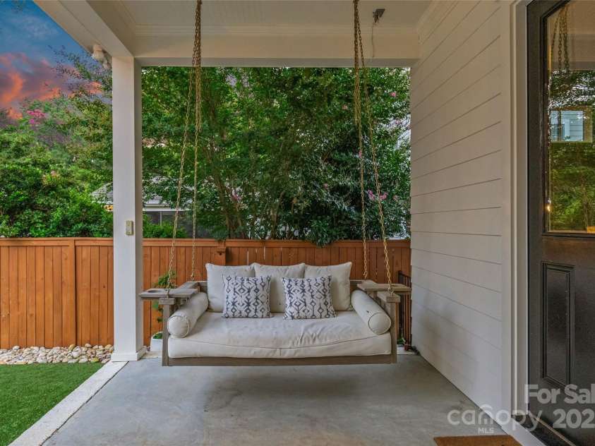 2509 Bay Street, Charlotte, NC 28205.  MLS# CAR4252651, YatesRealty ID 17818. Back Porch - Twilight