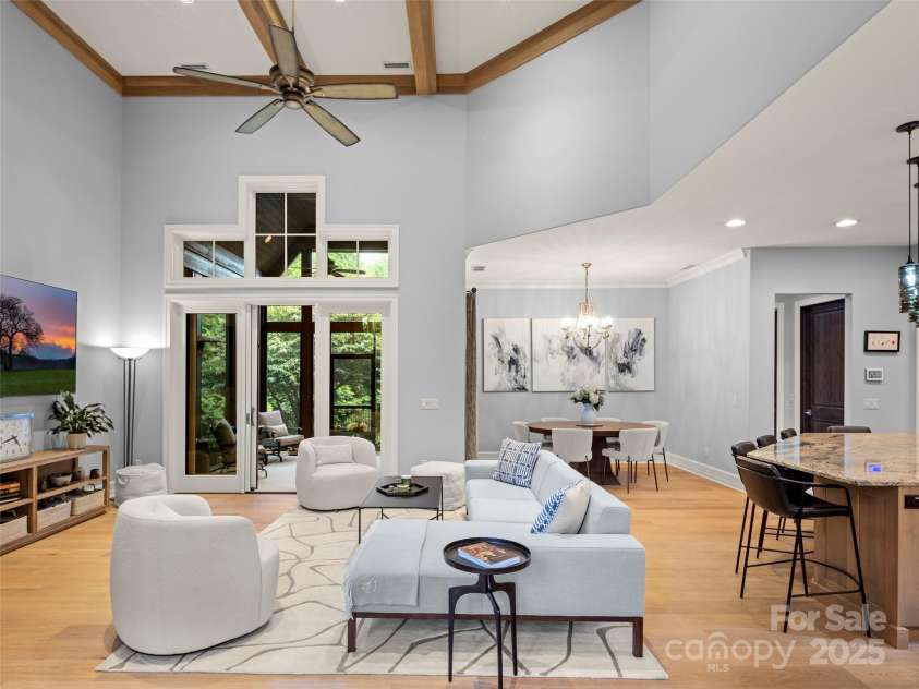 62 Running Creek Trail, Arden, NC 28704.  MLS# CAR4299725, YatesRealty ID 1785. From front door looking into great room and dining area.