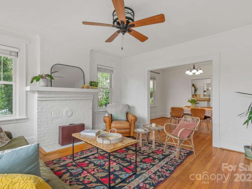 30 Joyner Avenue, Asheville, NC 28806.  MLS# CAR4256077, YatesRealty ID 17851. Living Room into Dining