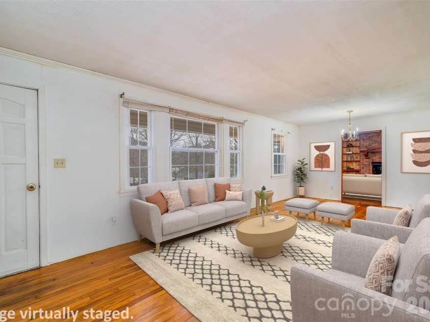 52 Miller Street, Columbus, NC 28722.  MLS# CAR4316824, YatesRealty ID 17852. Living room virtually staged.