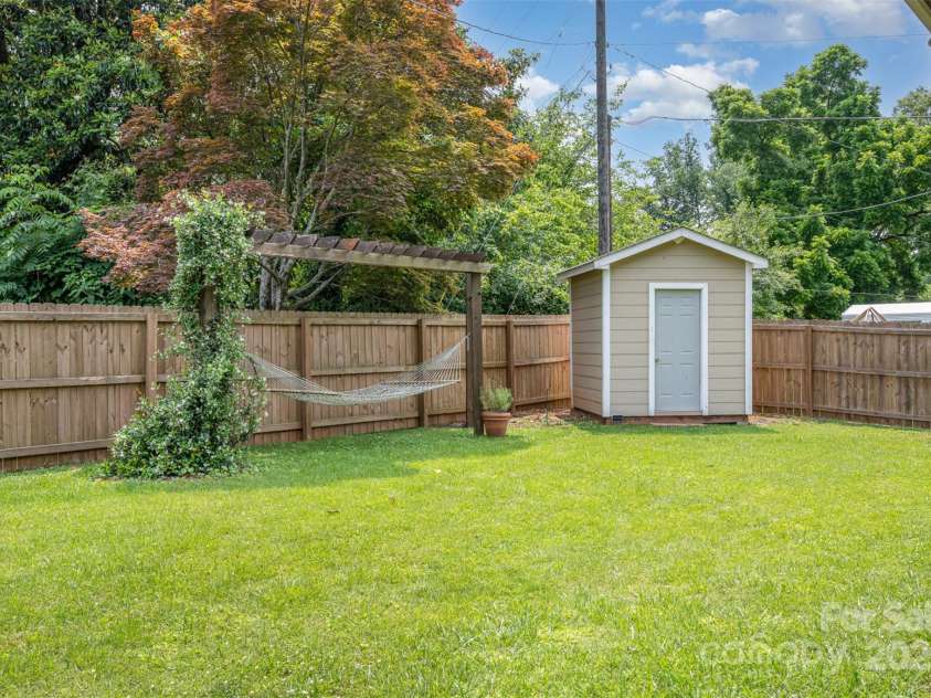 4044 Somerdale Lane, Charlotte, NC 28205.  MLS# CAR4265234, YatesRealty ID 17854. Shed for storing lawn and garden supplies