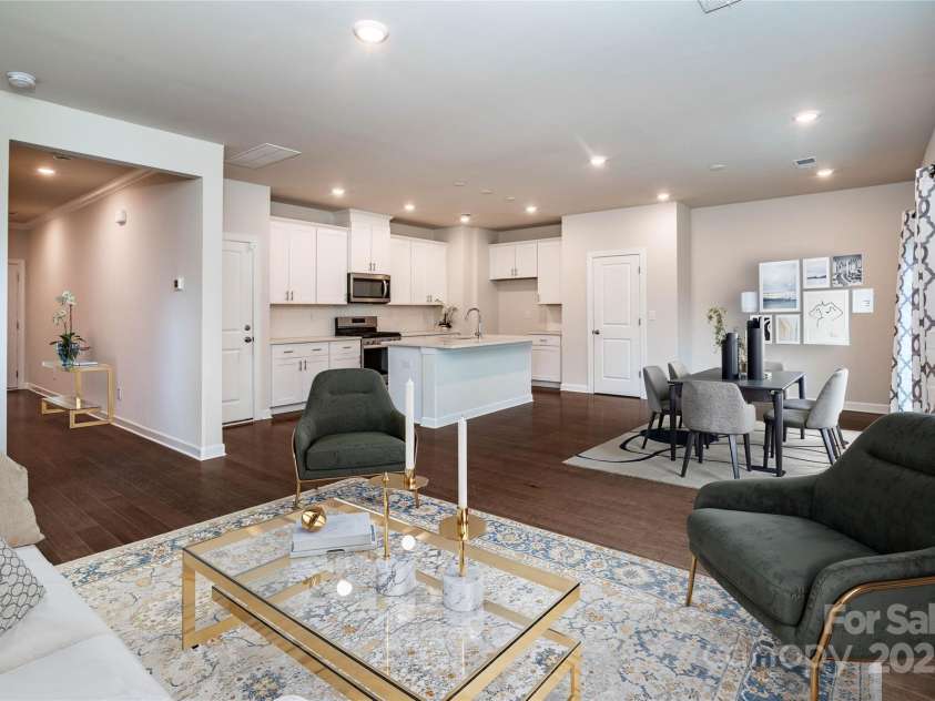 2131 Belterra Drive, Charlotte, NC 28216.  MLS# CAR4228809, YatesRealty ID 1787. Virtually staged great room*