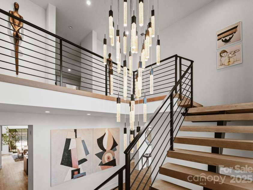 2103 Cortelyou Road, Charlotte, NC 28211.  MLS# CAR4214661, YatesRealty ID 17880. Beautiful Floating Staircase