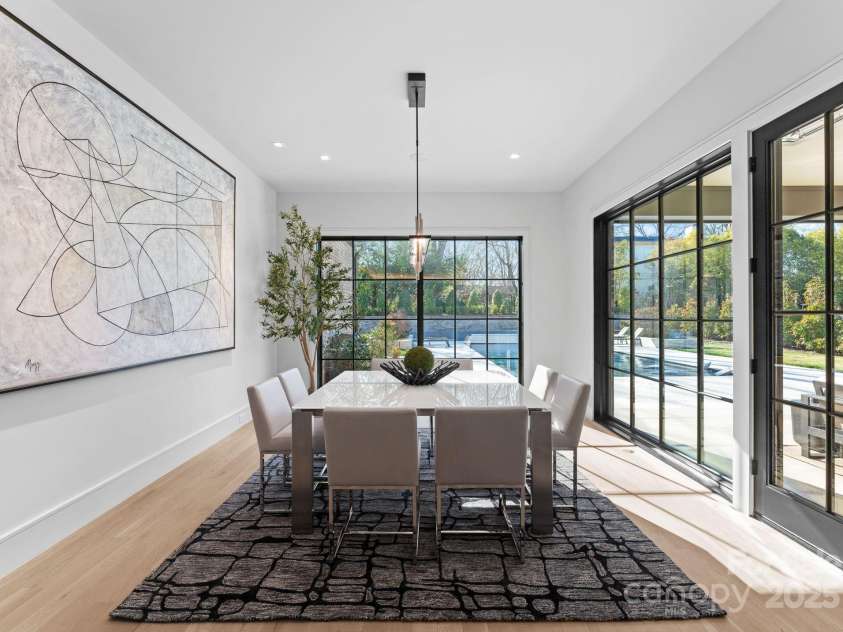 2103 Cortelyou Road, Charlotte, NC 28211.  MLS# CAR4214661, YatesRealty ID 17880. Dining Area with Large Custom Windows