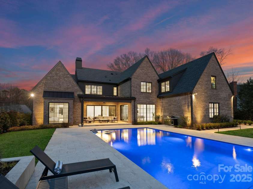 2103 Cortelyou Road, Charlotte, NC 28211.  MLS# CAR4214661, YatesRealty ID 17880. Rear Twilight