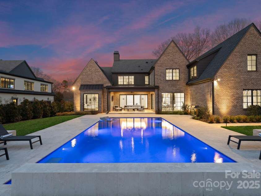 2103 Cortelyou Road, Charlotte, NC 28211.  MLS# CAR4214661, YatesRealty ID 17880. Rear Twilight of Large Backyard