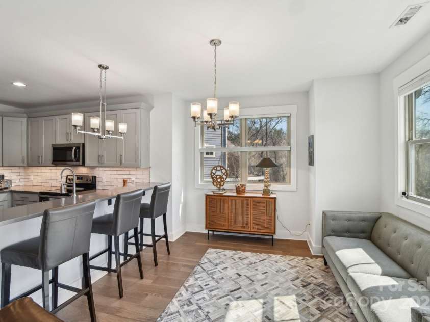 22 Thornes Lane, Asheville, NC 28805.  MLS# CAR4222972, YatesRealty ID 17882. Kitchen Island with barstools