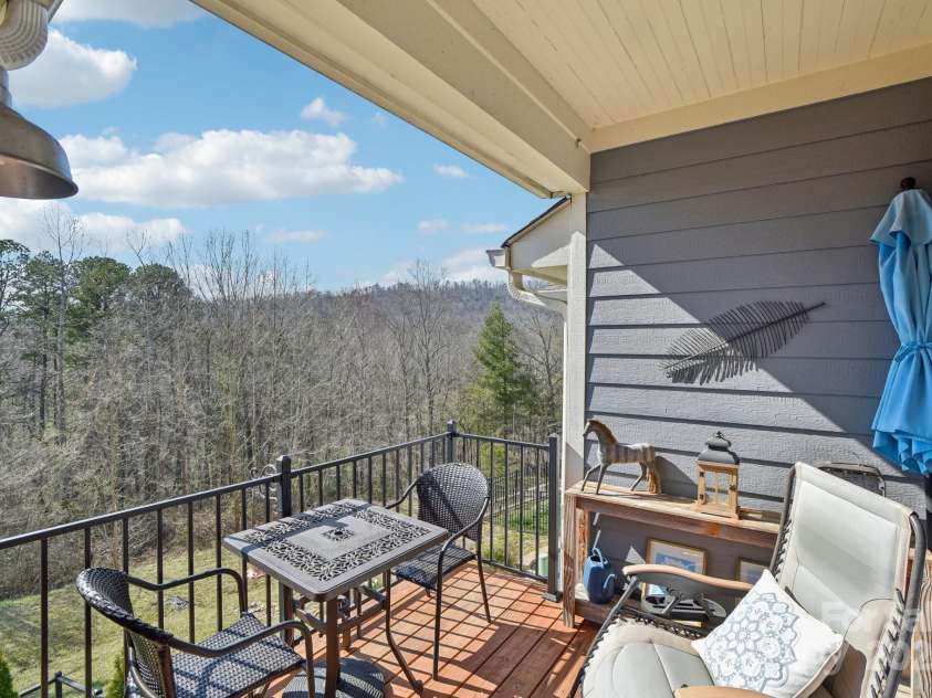 22 Thornes Lane, Asheville, NC 28805.  MLS# CAR4222972, YatesRealty ID 17882. View of mountains from back balcony