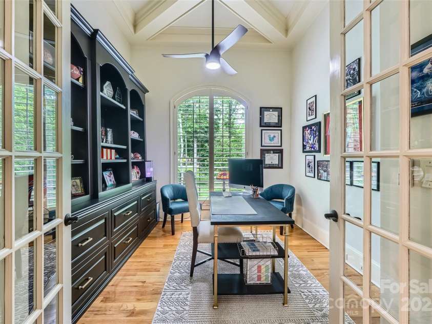 1056 James Madison Drive, Matthews, NC 28104.  MLS# CAR4260538, YatesRealty ID 17891. Private office with French doors
