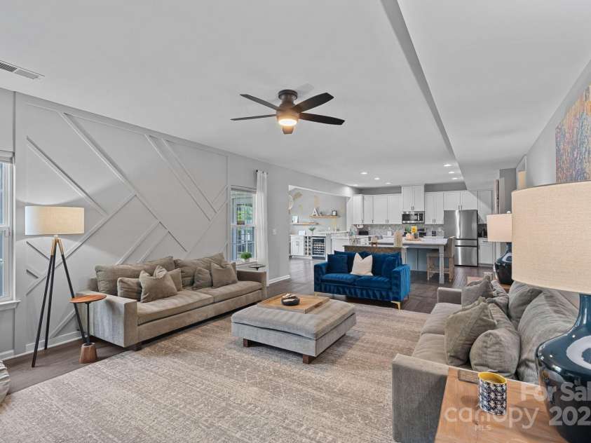 7331 Millstone Circle, Concord, NC 28025.  MLS# CAR4261579, YatesRealty ID 17892. Living Room With Accent Wall