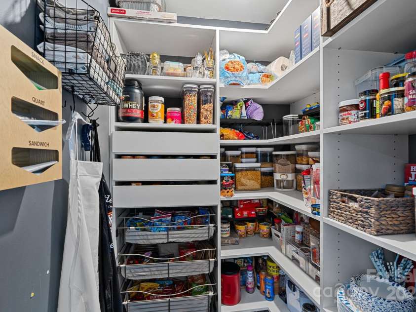 7331 Millstone Circle, Concord, NC 28025.  MLS# CAR4261579, YatesRealty ID 17892. Walk-In  Pantry With Built-In Shelving