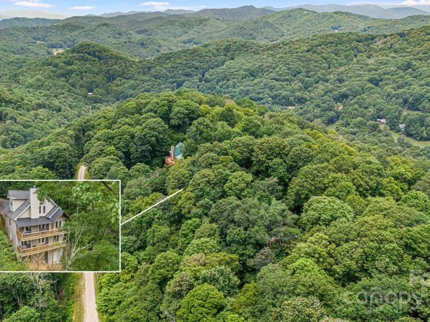 195 El Miner Court, Mars Hill, NC 28754.  MLS# CAR4174195, YatesRealty ID 179. Bird's eye view.