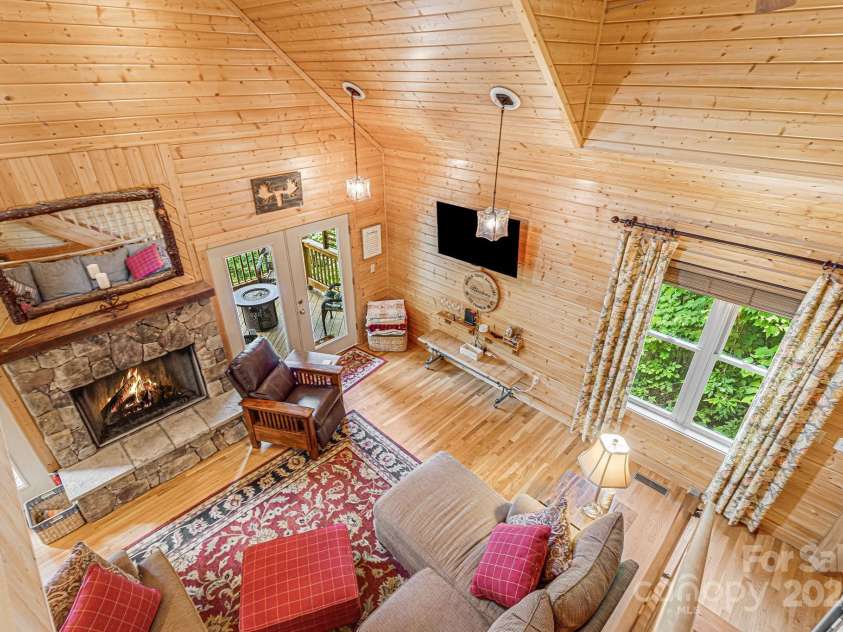 195 El Miner Court, Mars Hill, NC 28754.  MLS# CAR4174195, YatesRealty ID 179. Bird's eye view from the upper level