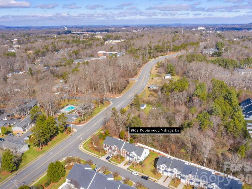 1804 Robinwood Village Drive, Gastonia, NC 28054.  MLS# CAR4282437, YatesRealty ID 1790. Aerial Photo