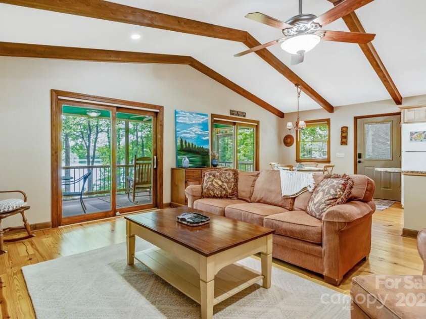 609 Haven Drive, Saluda, NC 28773.  MLS# CAR4247056, YatesRealty ID 17919. Open floorpan, great for hosting and taking in the lake view.