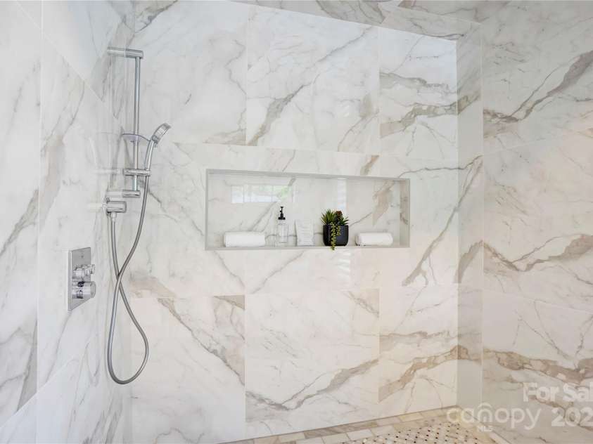 445 Sundown Road, Mooresville, NC 28117.  MLS# CAR4263161, YatesRealty ID 17931. Oversized Shower in Primary