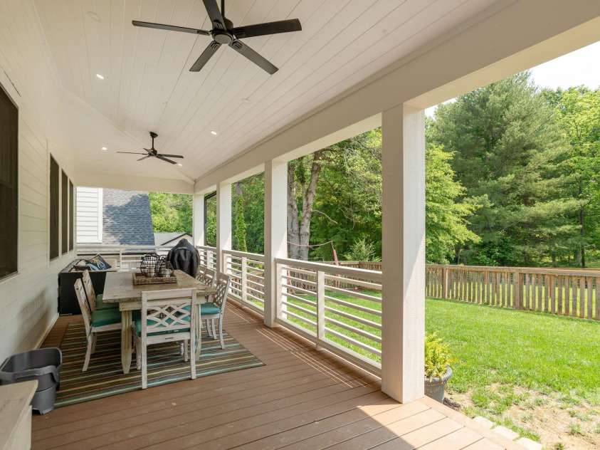 40 Hidden Pond Lane, Brevard, NC 28712.  MLS# CAR4263317, YatesRealty ID 17941. Back deck