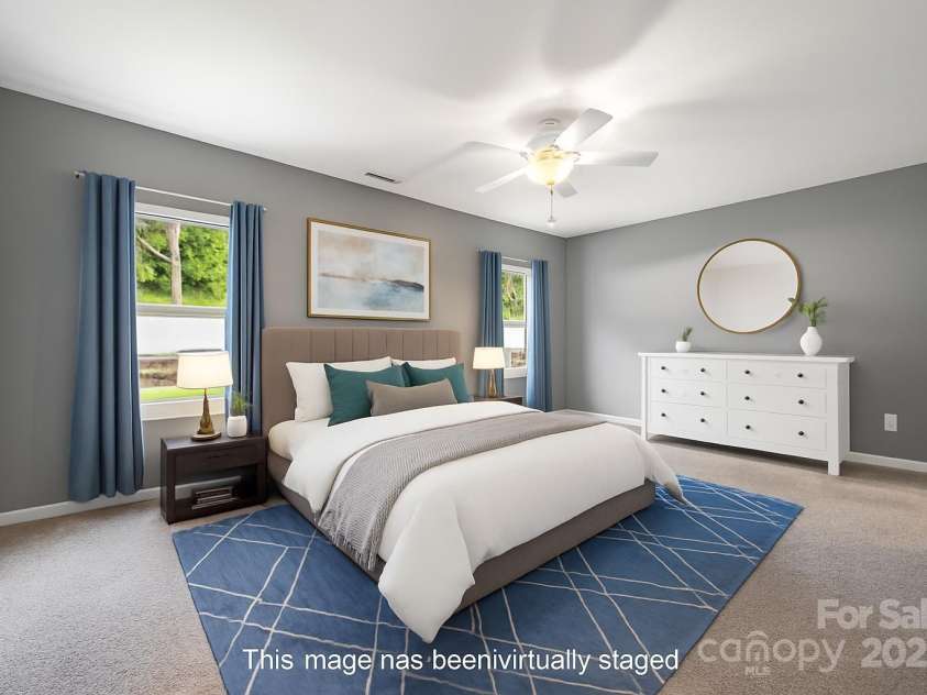 3053 Riker Street, Clover, SC 29710.  MLS# CAR4263946, YatesRealty ID 17984. Virtually Staged Primary Bedroom