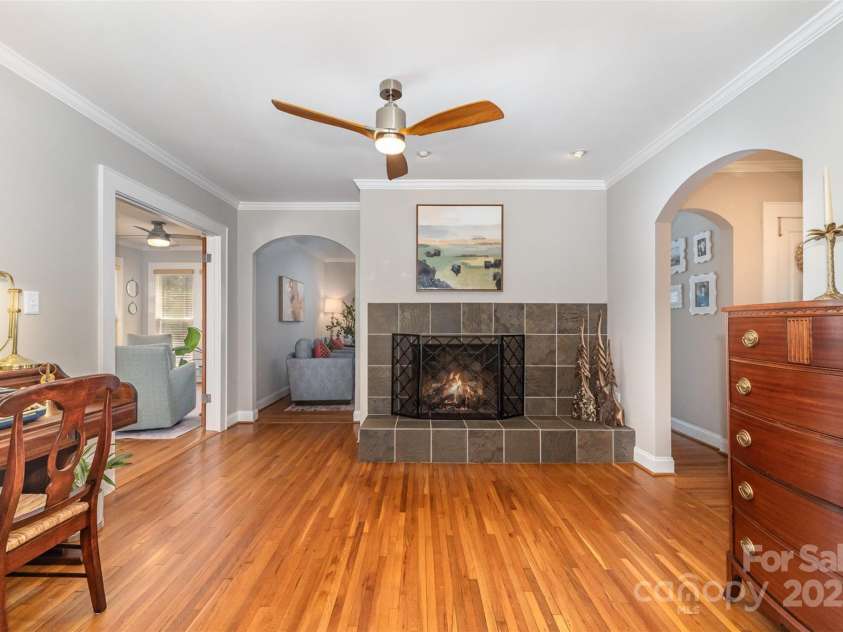 141 Eastover Drive, Concord, NC 28025.  MLS# CAR4264059, YatesRealty ID 17985. Den with Gas Log Fireplace (with remote control)