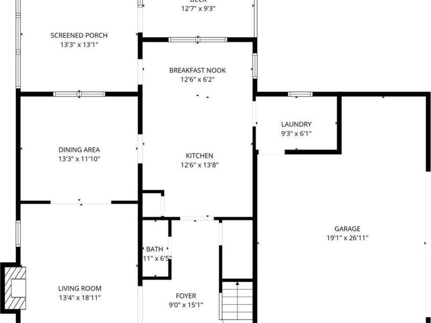 17115 Graves Court, Cornelius, NC 28031.  MLS# CAR4343687, YatesRealty ID 17990. Main level floorplan