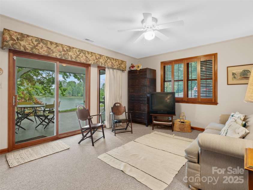 6345 Shore Drive, Nebo, NC 28761.  MLS# CAR4261495, YatesRealty ID 17999. Den/Office/4th Bedroom on Main - opens to covered patio