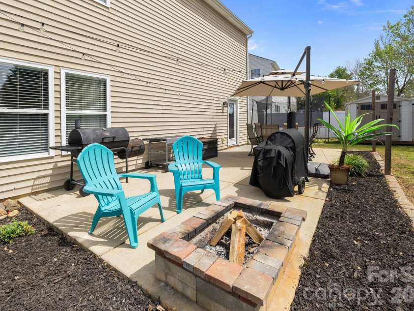 4017 Sherri Lane, Fort Mill, SC 29715.  MLS# CAR4367528, YatesRealty ID 18048. Large Patio with Firepit