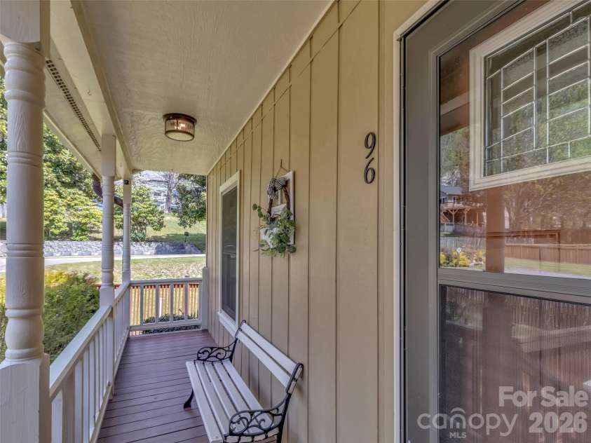 96 Garden Court, Maggie Valley, NC 28751.  MLS# CAR4371923, YatesRealty ID 18049. Front covered porch