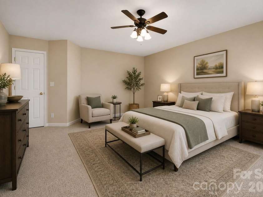 1457 Prestbury Road, Concord, NC 28027.  MLS# CAR4377024, YatesRealty ID 18059. Virtually staged primary bedroom