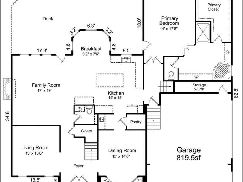 9008 Skipaway Drive, Waxhaw, NC 28173.  MLS# CAR4244086, YatesRealty ID 18063. Plan 1st floor