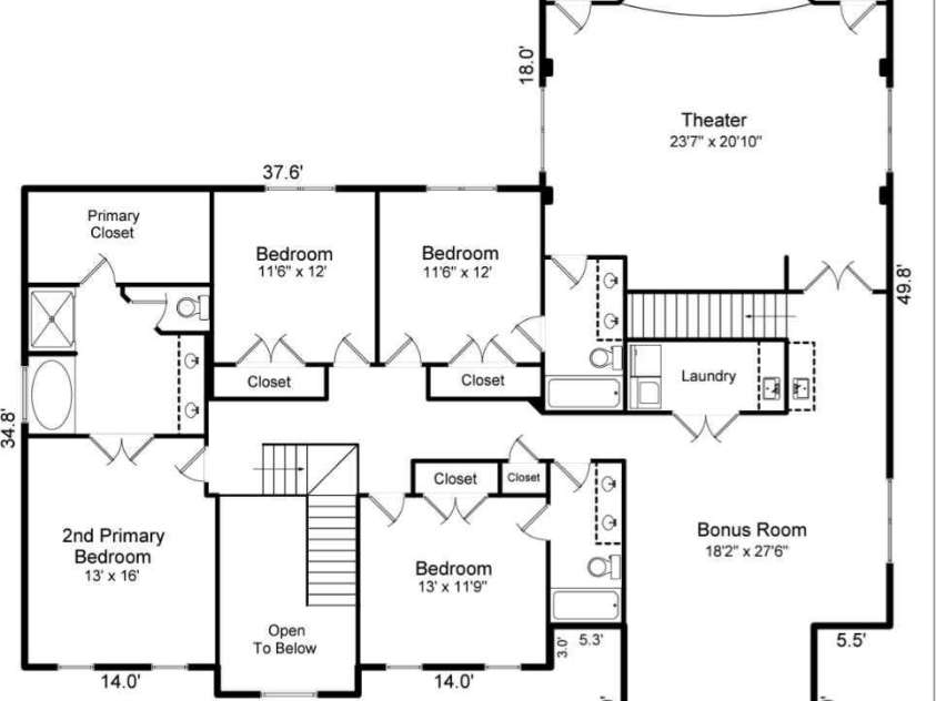 9008 Skipaway Drive, Waxhaw, NC 28173.  MLS# CAR4244086, YatesRealty ID 18063. Plan 2nd floor
