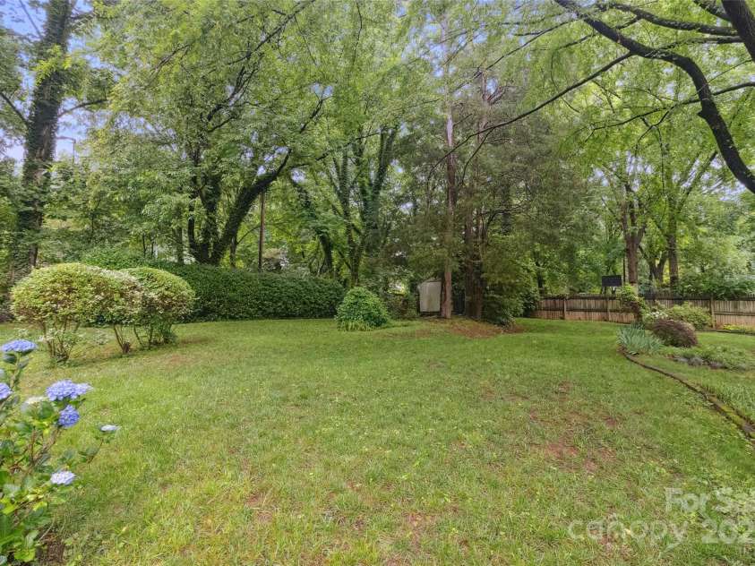 1821 Bonnie Lane, Charlotte, NC 28213.  MLS# CAR4264197, YatesRealty ID 18100. Mature back garden