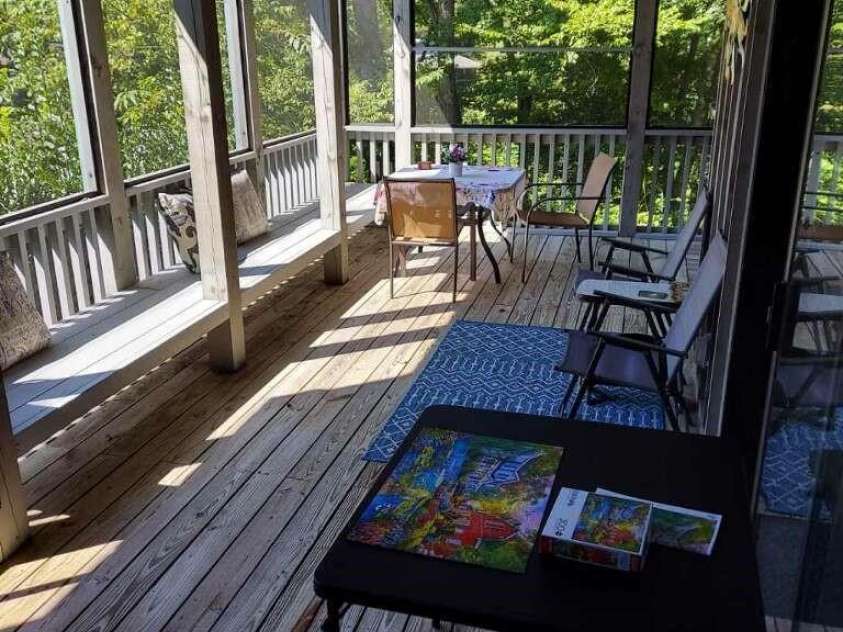 3503 Mountain Top Way, Hendersonville, NC 28739.  MLS# CAR4232663, YatesRealty ID 18102. Screened Porch with views
